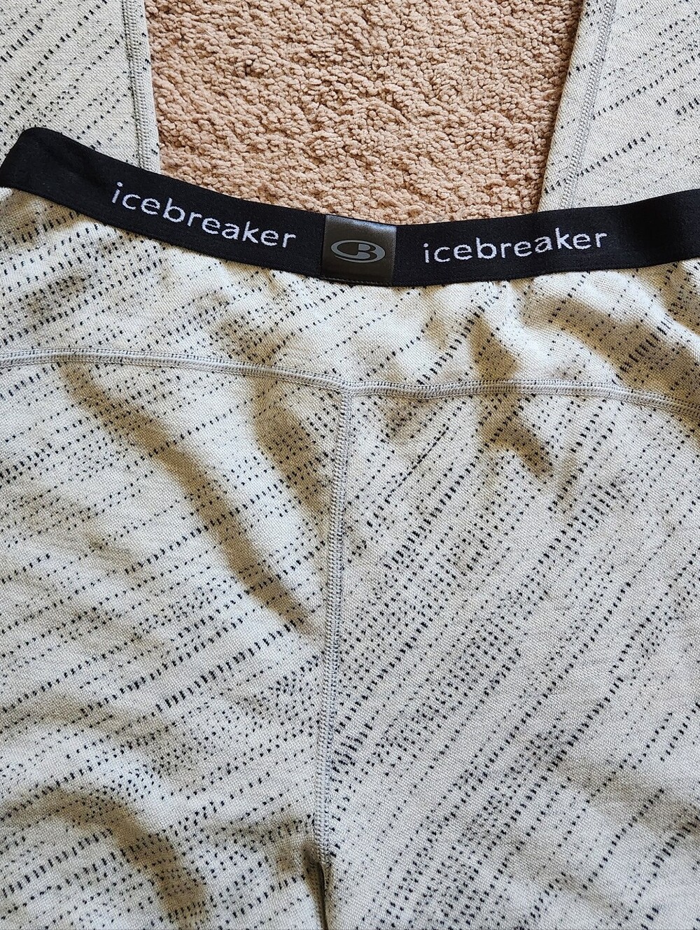 Icebreaker 100% Merino Wool 260 Oasis Grey Base Layer Pant Ladies Large NO HOLES